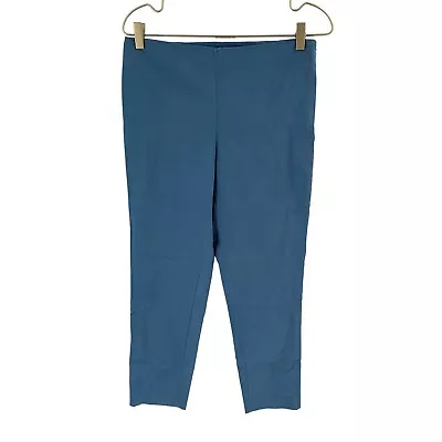 Vince Camuto Pants Womens Petite 8P Blue Straight Ankle Ponte Side Zip Career • $11.99