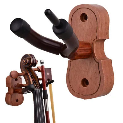 Mahogany Wood Violin Hanger Hook With Bow Holder For Home Studio Wall Mount A3I5 • $12.27