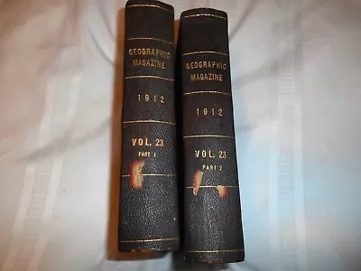 Antique/Vintage National Geographic 1912 Complete Year Vol. 1 & 2. Hardcover. • $34.99