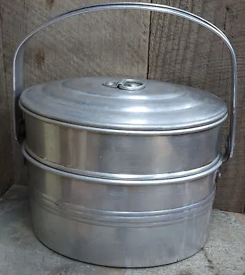Antique Three Piece Buckeye Aluminum Coal Miner's Lunch Bucket Pail Set Mining • $114.99