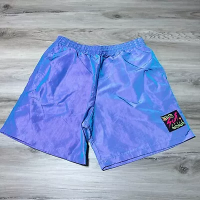 Vintage 80s Surf Style Nylon Swim Board Shorts Mens Large Purple Made In USA A • $24.95