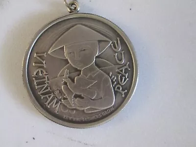  vietnam Peace Sterling Silver Commemorative 'let The Flowers Grow  Pendant 29gr • $100