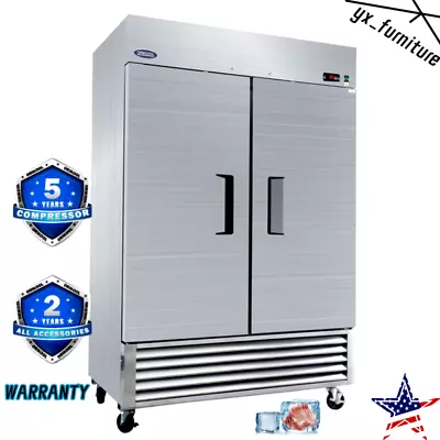54  49 Cu.ft Commercial Double Doors Stainless Steel Reach-In Commercial Freezer • $2599