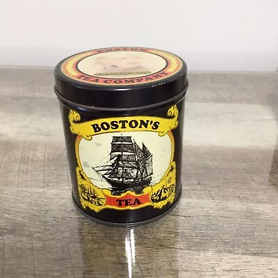 Vintage BOSTON Tea Company Small Round Empty Advertising Tin • $10