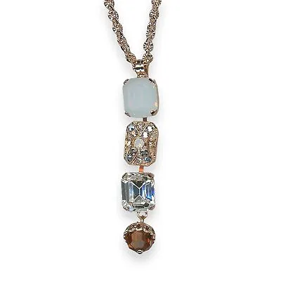 Necklace Pendant By Mariana My Treasures Coll. Glitzy AB White Opal Clear ... • $189