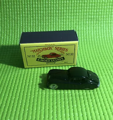 Matchbox Series A Moko Lesney No. 32 Black Jaguar Toy Car Original Box 1992 • $10