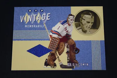 Ed Giacomin 2002-03 BTP Between The Pipes Vintage Memorabilia Game Used Jersey • $20