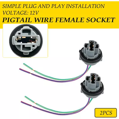 Universal Pigtail Wire Female Socket 7440 Two Harness Front Turn Signal Light • $9.49