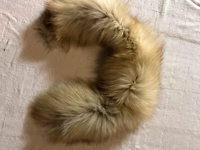 Vintage Fur Stole Neck Scarf Warmer  White Brown Cream Collar Wrap 24  • $25