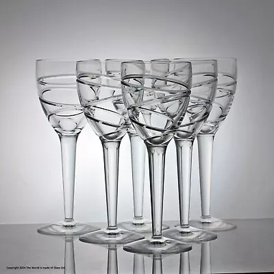 Set Of Six Jasper Conran For Waterford Aura Swirl Pattern Water Goblets • £245