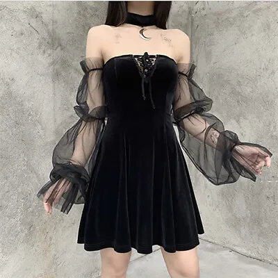 £20 • Buy Gothic Velvet Lace Dress Sexy