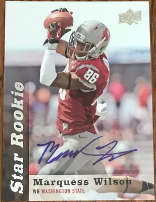 2013 Upper Deck Rookie Autographs Marquess Wilson #51 Washington State Cougars • $14.72