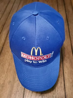 Monopoly Play Two Win Blue Vtg. Mcdonalds Hat! 2012 - 100% Polyester  • $8.89