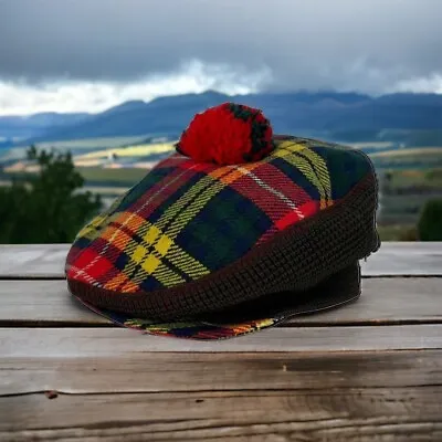 Vintage Mens Newsboy Cap Hat Scottish Plaid Tam S/M Dunn & Co Scotland Tartan • $29.99