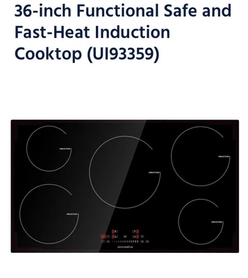 $225 • Buy 36 Inch Electric Cooktop Built-in 5 Burner Induction Cooktop Touch Control 