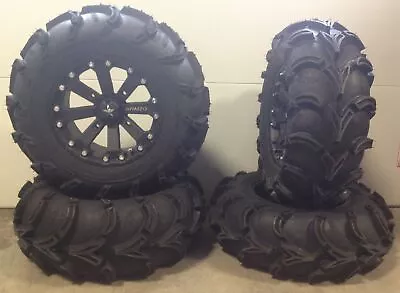 MSA Black Kore 14  ATV Wheels 28  Mud Lite XL Tires Kawasaki Brute Force IRS • $1162