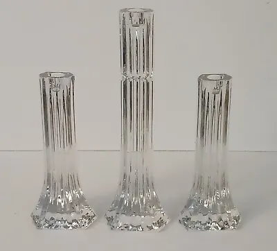 Mikasa Heavy Lead Crystal Ribbed Crystal Candle Holders • $29.99