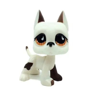 £10.99 • Buy Littlest Pet Shop LPS Toys Great Dane Dog Brown White Drop Eyes Rare Gift #750