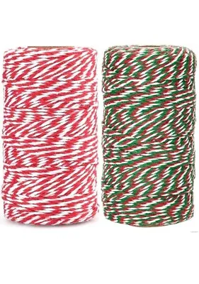 Christmas Coloured String Twine 200M Green And Red String Twine 2MM Gift... • £7.99