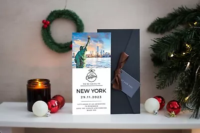 NYC City Break Holiday Voucher Boarding Pass Flight Ticket By Cheeky Pooch • £5.49