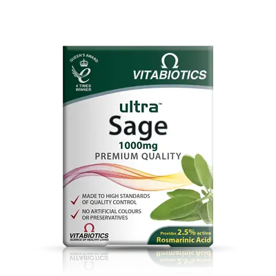 Vitabiotics Ultra Sage 1000mg -30 Tablets | Brain Boost General Health Wellness • £6.95