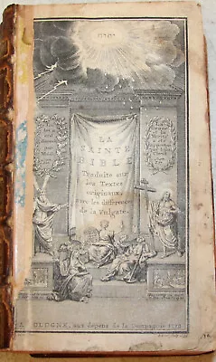 1739 Antique Catholic Holy Bible French Latin Vulgate • $200