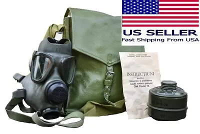 Size 1 Small Adult Child Military Full Face Gas Mask M74 W 40mm Filter & Bag • $69.99