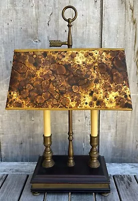 Vintage Chapman French Style 2-Arm Boulliotte Lamp W/ Tortoiseshell Shade 1985 • $295