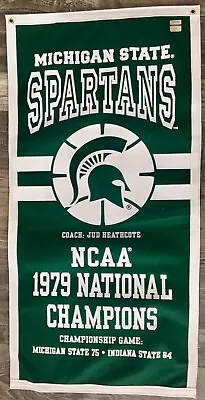 Michigan State Spartans Jud Heathcote Basketball National Championship Banner • $39.99
