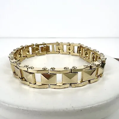 Stainless Steel Solid Tungsten Link Bracelet For Men Polished Link 18K Gold Plat • $22