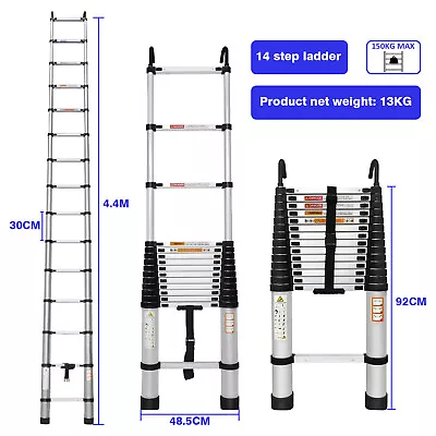 Multi Purpose Portable Telescopic Ladder Heavy Duty Folding Extension Step 2-5M • $93.74