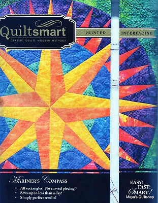 Classic Pack Mariners Compass Quiltsmart Pattern QS 20007 Printed Interfacing • $38