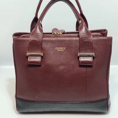 £39.99 • Buy GENUINE Osprey Graem Ellisdon Maroon Burgundy Leather Handbag Roomy Medium Size
