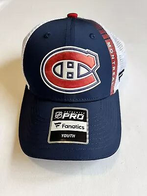 Montreal Canadiens Hat Youth NHL Fanatics SnapBack Adjustable Trucker Cap  NWT • $14.62