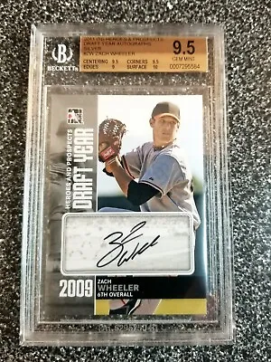 Zach Wheeler 2011 Itg Auto Silver Draft Year Rc  Print Run /39 Bgs 9.5 Gem Mint  • $69.95