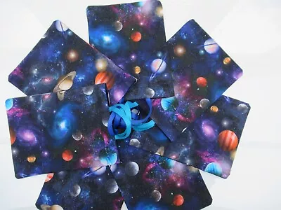 Galaxy Design Reusable Party Gift Bags. Handmade In A Cotton Fabric • £1.40