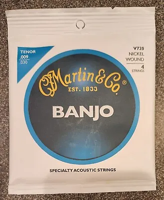 Martin V720 Vega Banjo Strings Nickel Steel Alloy 4-String Tenor 9-30 NEW • $9.99