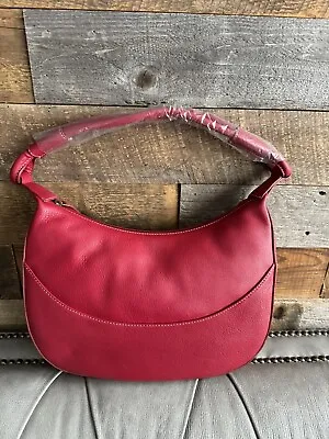 Eddie Bauer Red Cow Leather Hobo Handbag NWT • $38