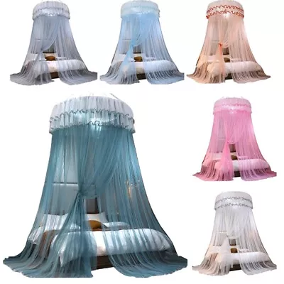 Bed Canopy Easy Installation Dome Princess Mosquito Net Ceiling Bedroom Curtain • £23.69