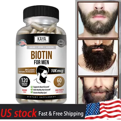 Biotin 10000mcg 120 High Strength Capsules Vegan Hair Loss Skin Beard • $9.58