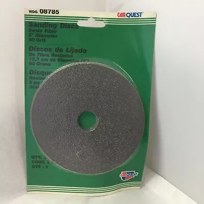 5  X 7/8  Fiber Resin Sanding Disc 80 Grit 3 Discs Carquest 08785 • $5