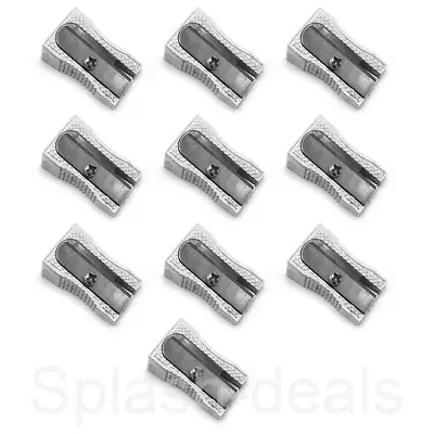 10 X Metal Pencil Sharpeners - Single Hole High Quality 8mm Hole - School Office • £2.99