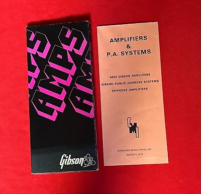 Vtg. Gibson 1972 Amplifiers Catalog & 1973 Amplifiers & P A Systems Price List • $31