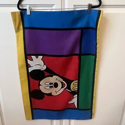 Disney Vtg Mickey Mouse Goofy Pillowcase Made In USA Color Block Flaw • $14.99