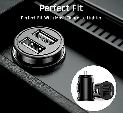 USB Car Charger Cigarette Lighter With Dual Socket Adapter For IPhone Samsung UK • £2.79