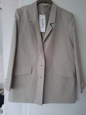 David Barry Blazer Jacket Size 12 Cream/Beige Collared  Textured BNWT #W • £4