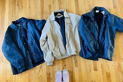 Vintage LOT Sears 1960s 1970s Mechanic Jacket Mens Large XL Blue Beige Full Zip • $59.99