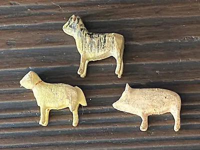 Vintage Carved Miniature Wood Figurines Dog Pig Farm Barnyard Animal Toy Gift • $24