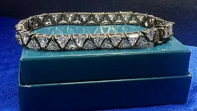 Vintage Sterling Silver 925 Marquise CZ Statement Tennis Bracelet STUNNING SS299 • $69.99