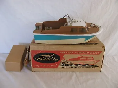 Vintage Fleet Line Battery Powered Cavalier Cabin Cruiser Boat #885 Read! • $139.99